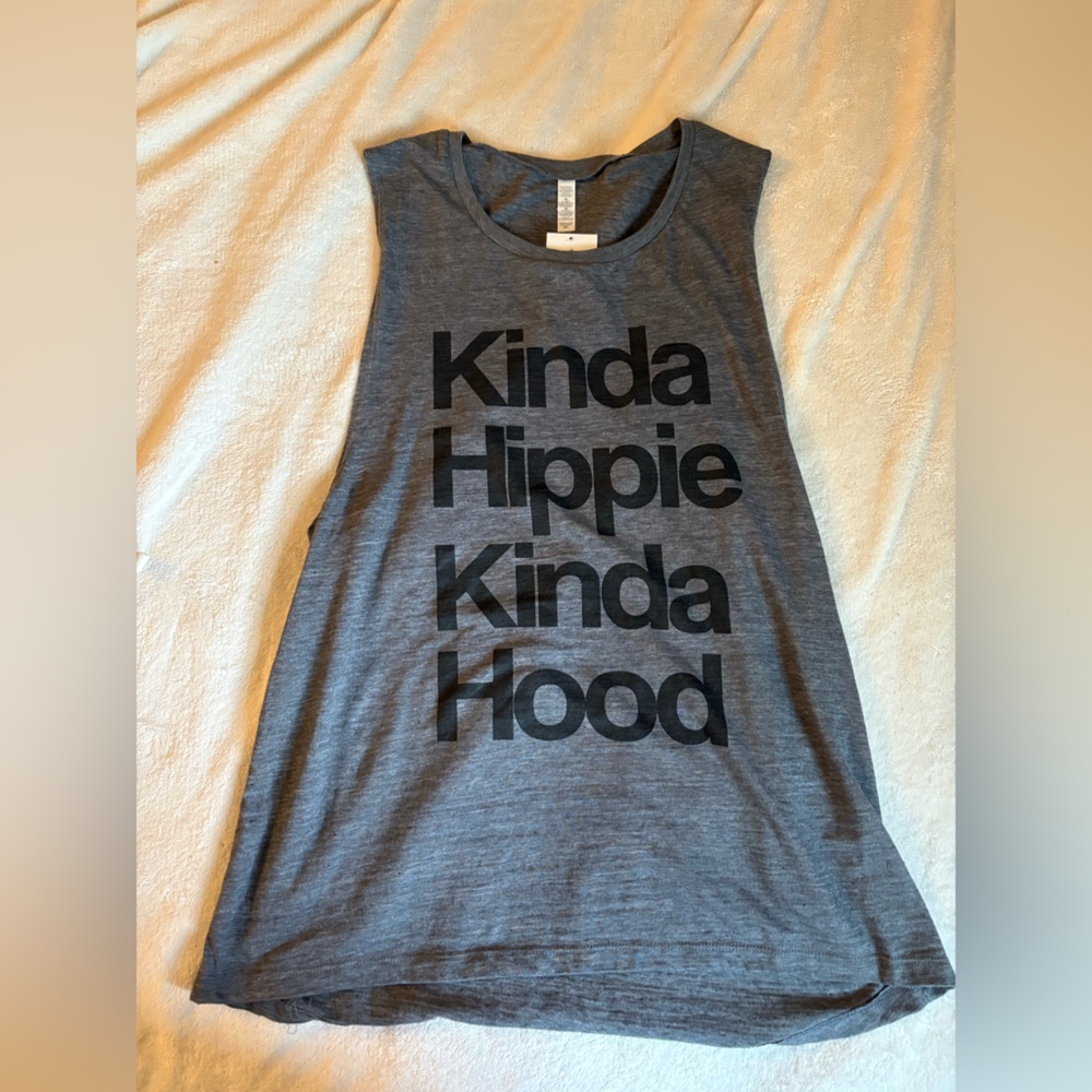 Kinda Hippie Kinda Hood casual grey tank top